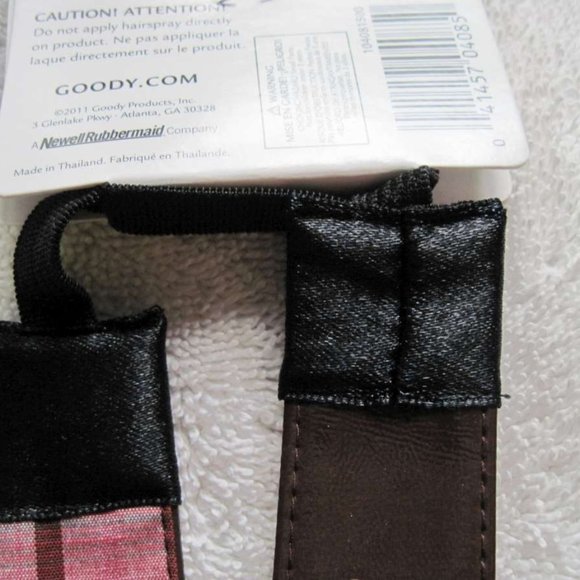 3 Goody Glam Wide Reversible Shiny Silver Pleather Plaid School Girl Headbands - Picture 9 of 9